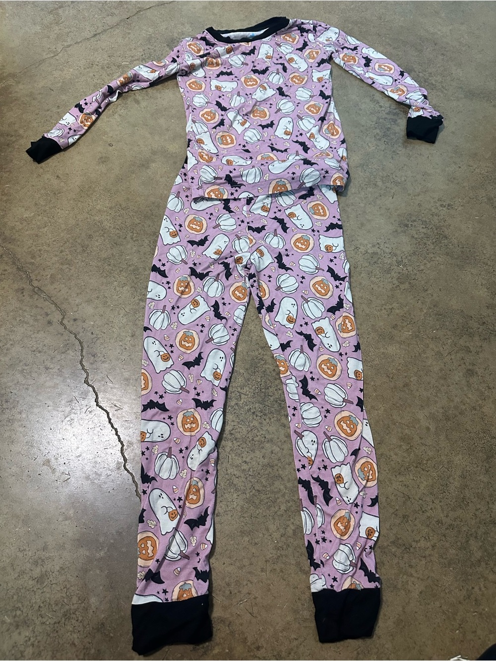 Kids Halloween Pumpkin & Ghost Pajama Set 6/7
